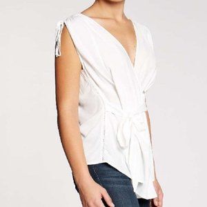 Bobeau Women's Priya Wrap Blouse with Tie Waist